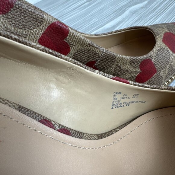 COACH Waverly Valentines Heart Printed Pumps - Picture 7 of 16
